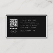 Zwart & Witte Vlecht Salon QR Code Logo Vlechter Visitekaartje (Achterkant)