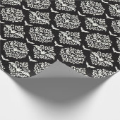 Zwart-witte vleermuis Damask Cadeaupapier (Hoek)
