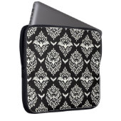 Zwart-witte vleermuis Damask Laptop Sleeve (Voorkant Rechts)