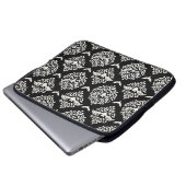 Zwart-witte vleermuis Damask Laptop Sleeve (Voorkant onderkant)