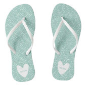 Zwart-witte vlek met hart gepersonaliseerd teenslippers (Voetbed)