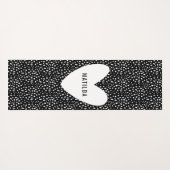 Zwart-witte vlek met hart gepersonaliseerd yogamat (Achterkant (horizontaal))