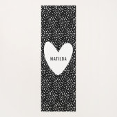 Zwart-witte vlek met hart gepersonaliseerd yogamat (Achterkant)