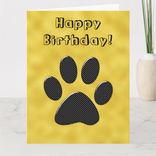 Zwart-witte vlek op glanzend goud kaart (Voorkant)