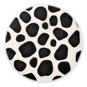 Zwart-witte vlekken koe afdrukken keramische knop (Voorkant)