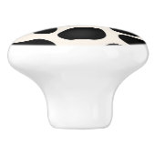 Zwart-witte vlekken koe afdrukken keramische knop (Zijkant)