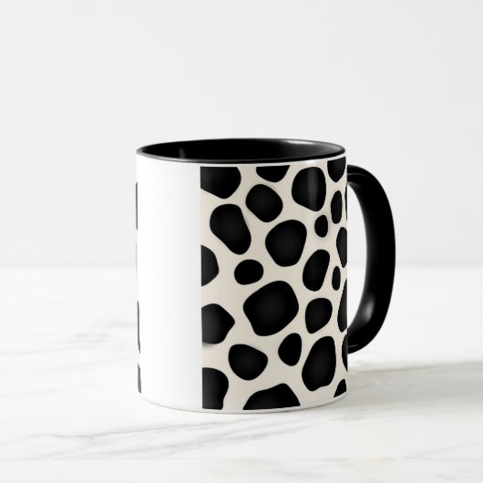 Zwart-witte vlekken koe afdrukken mok (Voorkant rechts)