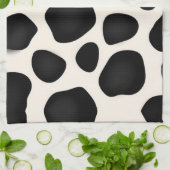 Zwart-witte vlekken koe afdrukken theedoek (Gevouwen)