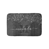 Zwart witte vleksprietgaren badmat (Voorkant)