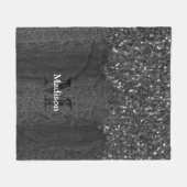 Zwart witte vleksprietgaren fleece deken (Voorkant (Horizontaal))