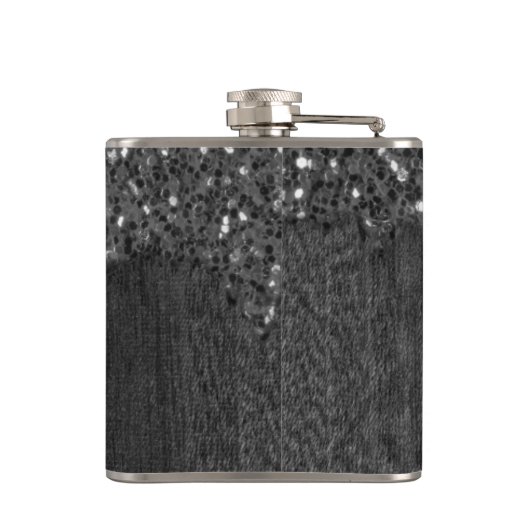 Zwart witte vleksprietgaren heupfles (Achterkant)