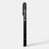 Zwart witte vleksprietgaren iPhone hoesje (Linkerkant)