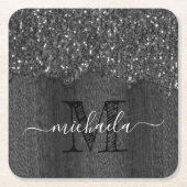 Zwart witte vleksprietgaren kartonnen onderzetters (Voorkant)