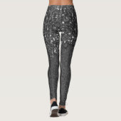 Zwart witte vleksprietgaren leggings (Achterkant)