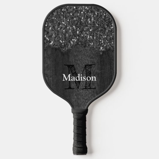 Zwart witte vleksprietgaren pickleball paddle (Voorkant)