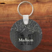 Zwart witte vleksprietgaren sleutelhanger (Voorkant)