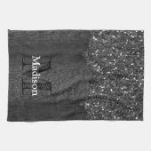 Zwart witte vleksprietgaren theedoek (Horizontaal)