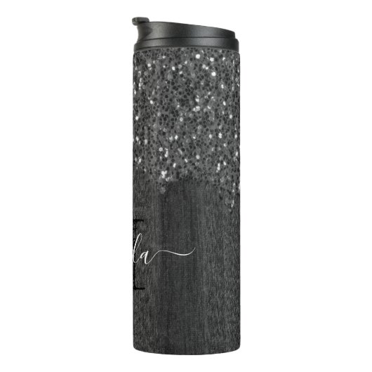 Zwart witte vleksprietgaren thermosbeker (Geroteerd rechts)