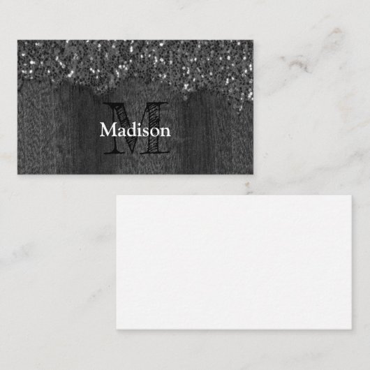 Zwart witte vleksprietgaren visitekaartje (Voorkant / Achterkant)