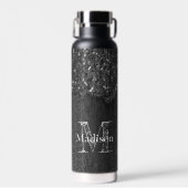 Zwart witte vleksprietgaren waterfles (Voorkant)