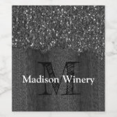 Zwart witte vleksprietgaren wijn etiket (Enkel label)