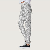Zwart-witte vlinder Abstract patroonlegging Leggings (Links)