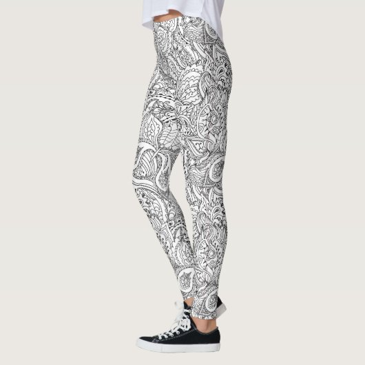 Zwart-witte vlinder Abstract patroonlegging Leggings (Links)