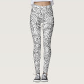 Zwart-witte vlinder Abstract patroonlegging Leggings (Voorkant)