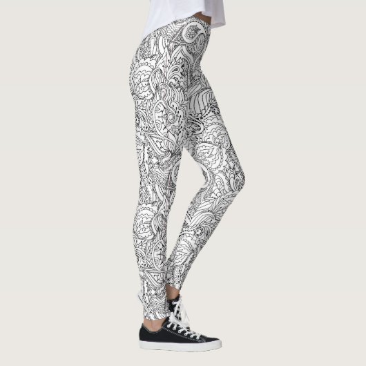 Zwart-witte vlinder Abstract patroonlegging Leggings (Rechts)