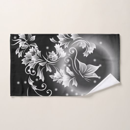 Zwart-witte vlinder bad handdoek (Handdoek)