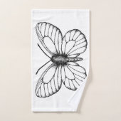 Zwart-witte vlinder bad handdoek (Handdoek)