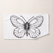 Zwart-witte vlinder bad handdoek (Handdoek)