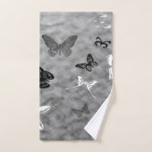 Zwart-witte vlinder bad handdoek (Handdoek)