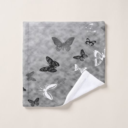 Zwart-witte vlinder bad handdoek (Wasdoekje)