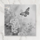 Zwart-witte vlinder bedankjes labels (Voorkant)