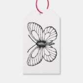 Zwart-witte vlinder cadeaulabel (Voorkant)