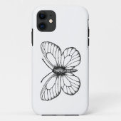 Zwart-witte vlinder Case-Mate iPhone case (Achterkant)