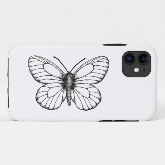 Zwart-witte vlinder Case-Mate iPhone case (Achterkant (horizontaal))