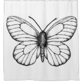 Zwart-witte vlinder douchegordijn (Voorkant)