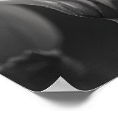 Zwart-witte vlinder en bloem poster (Hoek)