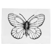 Zwart-witte vlinder groot cadeauzakje (Achterkant)