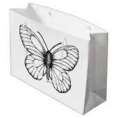 Zwart-witte vlinder groot cadeauzakje (Achterkant Gekanteld)