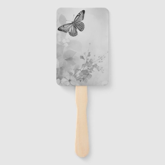 Zwart-witte vlinder handwaaier (Achterkant)