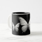 Zwart & Witte Vlinder Ontwerp Mok (Voorkant links)
