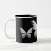 Zwart & Witte Vlinder Ontwerp Mok (Links)