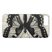 Zwart-witte vlinder op gekraakte achtergrond Case-Mate iPhone case (Achterkant (Horizontaal))