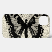 Zwart-witte vlinder op gekraakte achtergrond Case-Mate iPhone case (Achterkant (horizontaal))