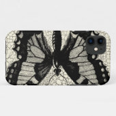 Zwart-witte vlinder op gekraakte achtergrond Case-Mate iPhone case (Achterkant (horizontaal))