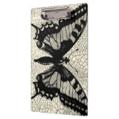 Zwart-witte vlinder op gekraakte achtergrond klembord (Links)