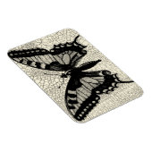 Zwart-witte vlinder op gekraakte achtergrond magneet (Rechterzijde)